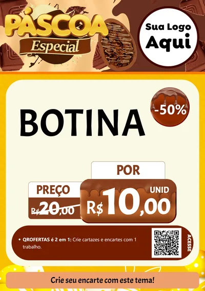 Modelo de Cartaz para Cartaz A4 Vertical com o tema Páscoa Especial para Agropecuária