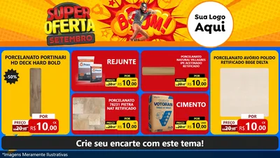 Modelo de TV para TV Horizontal com o tema Super Oferta Setembro para Pisos e revestimentos