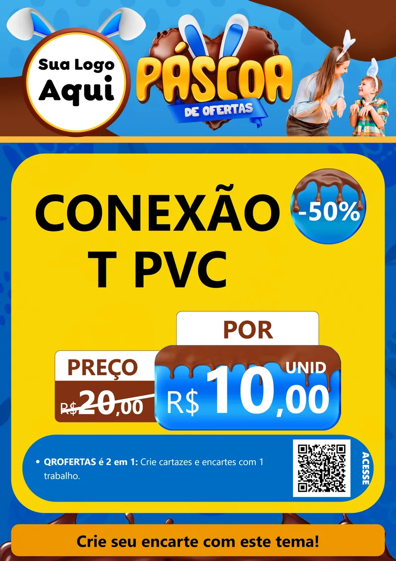 Modelo de Cartaz para Cartaz A4 Vertical com o tema Páscoa de Ofertas para Tubos e conexões