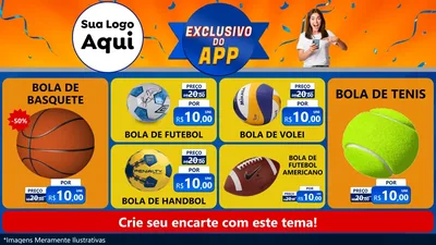 Modelo de TV para TV Horizontal com o tema Exclusivo do Aplicativo para Artigos Esportivos