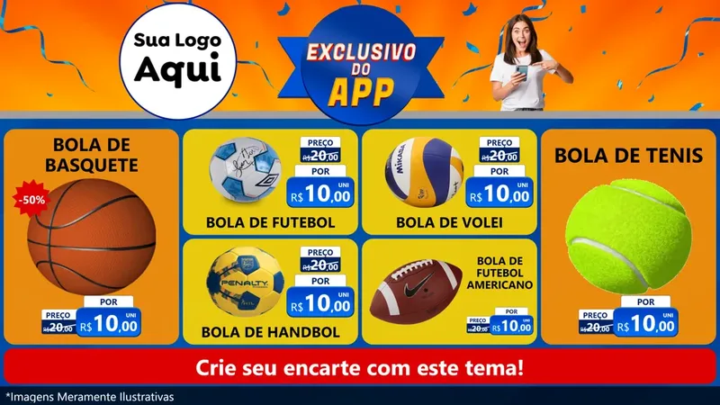 Modelo de TV para TV Horizontal com o tema Exclusivo do Aplicativo para Artigos Esportivos
