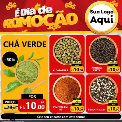 Modelo de Rede Social para Feed Facebook com o tema É Dia De Promoção para Produtos Naturais