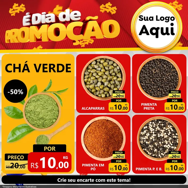 Modelo de Rede Social para Feed Facebook com o tema É Dia De Promoção para Produtos Naturais