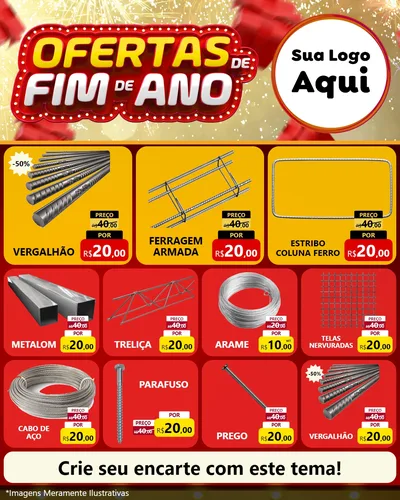 Modelo de Rede Social para Feed Instagram com o tema Ofertas de Fim de Ano para Ferragens