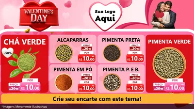 Modelo de TV para TV Horizontal com o tema Valentine's Day para Produtos Naturais