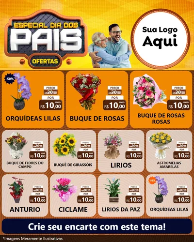 Modelo de Rede Social para Feed Instagram com o tema Especial Dia dos Pais para Floricultura e jardim