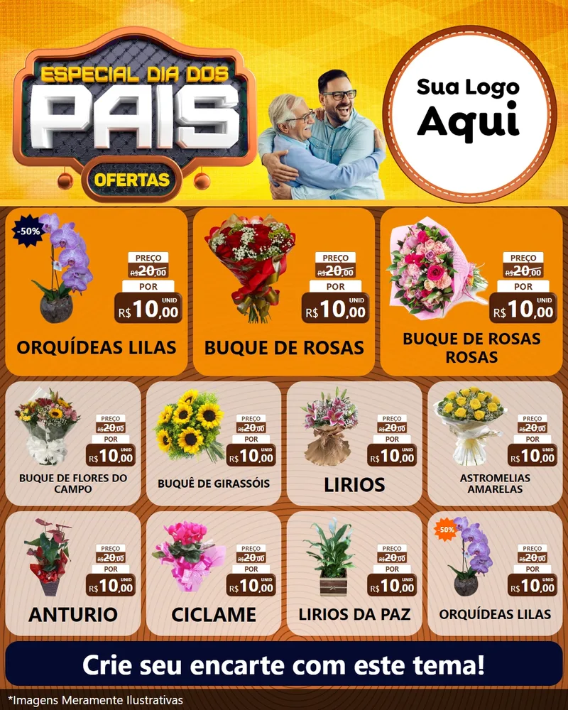 Modelo de Rede Social para Feed Instagram com o tema Especial Dia dos Pais para Floricultura e jardim