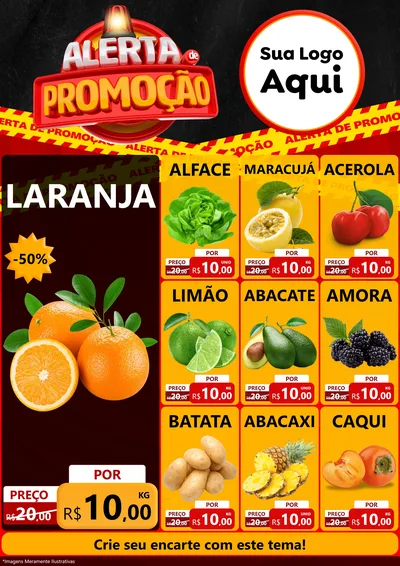 Modelo de Encarte para Encarte A4 Vertical com o tema Alerta de Promoção para Hortifrúti
