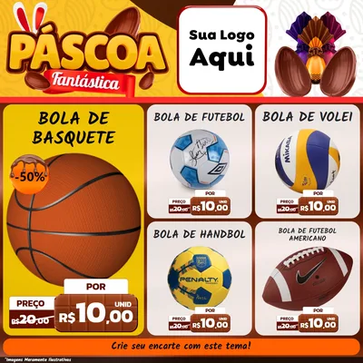 Modelo de Rede Social para Feed Facebook com o tema Páscoa Fantástica para Artigos Esportivos