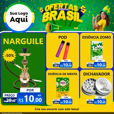 Modelo de Rede Social para Feed Facebook com o tema Ofertas Semana do Brasil para Tabacaria