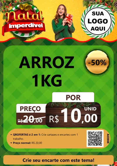 Modelo de Cartaz para Cartaz A4 Vertical com o tema Natal Imperdível para Supermercado
