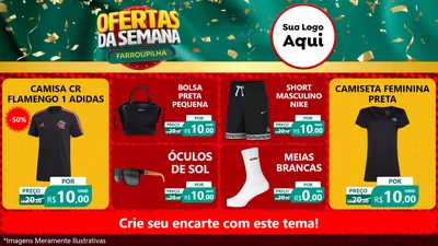 Modelo de TV para TV Horizontal com o tema Ofertas da Semana Farroupilha para Roupas e acessórios