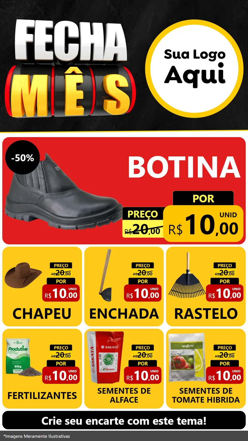 Modelo de Rede Social para Stories com o tema Fecha Mês para Agropecuária