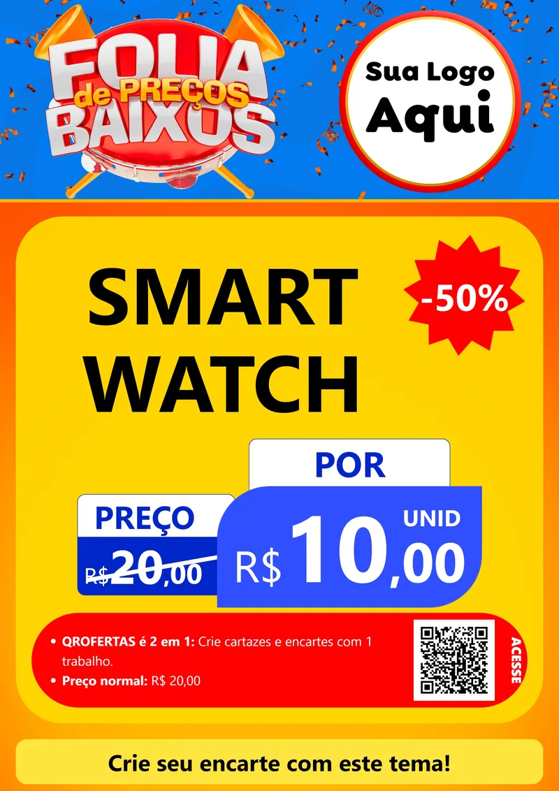 Modelo de Cartaz para Cartaz A4 Vertical com o tema Folia de Preços Baixos para Informática