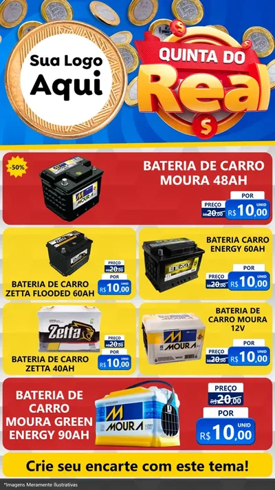 Modelo de TV para TV Vertical com o tema Quinta do Real para Baterias Elétricas