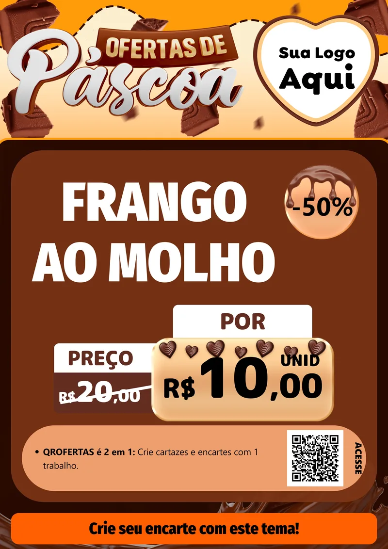 Modelo de Cartaz para Cartaz A4 Vertical com o tema Ofertas de Páscoa para Restaurante