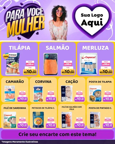 Modelo de Rede Social para Feed Instagram com o tema Para Você, Mulher para Peixaria