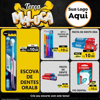 Modelo de Rede Social para Feed Facebook com o tema Terça Maluca para Higiene Pessoal