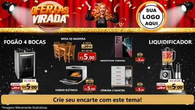 Modelo de TV para TV Horizontal com o tema Ofertas da Virada para Móveis e Eletro