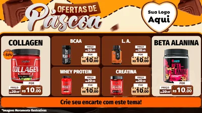 Modelo de TV para TV Horizontal com o tema Ofertas de Páscoa para Suplementos alimentares