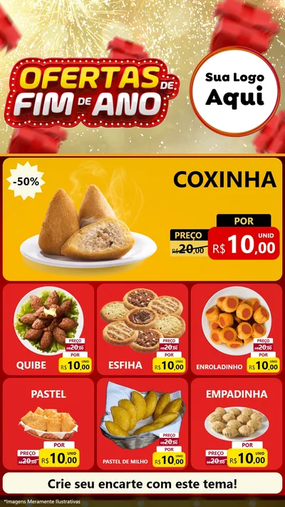 Modelo de Rede Social para Stories com o tema Ofertas de Fim de Ano para Salgadaria