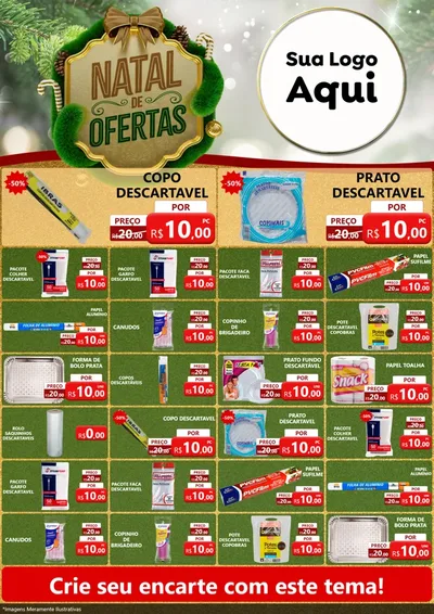 Modelo de Encarte para Encarte A4 Vertical com o tema Ofertas de Natal para Embalagens