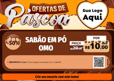 Modelo de Cartaz para Cartaz A4 Horizontal com o tema Ofertas de Páscoa para Produtos de Limpeza