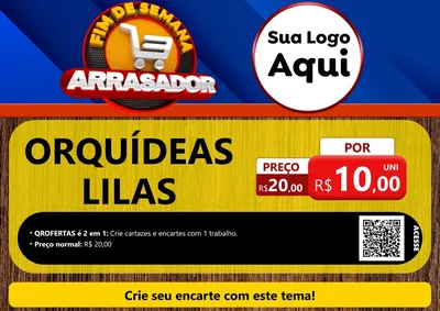 Modelo de Cartaz para Cartaz A4 Horizontal com o tema Fim De Semana Arrasador para Floricultura e jardim