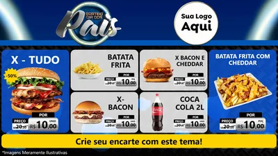 Modelo de TV para TV Horizontal com o tema Sorteio Dia Dos Pais para Hamburgueria