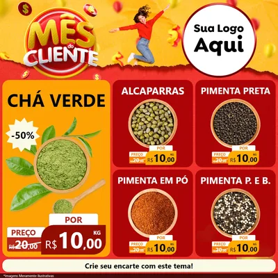 Modelo de Rede Social para Feed Facebook com o tema Mês do Cliente para Produtos Naturais