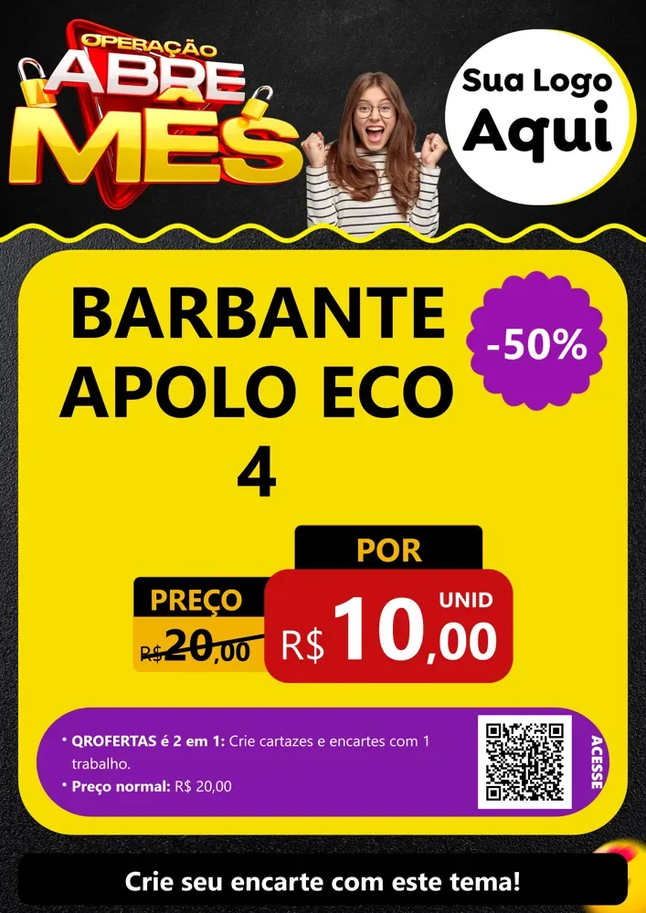Modelo de Cartaz para Cartaz A4 Vertical com o tema Operação Abre Mês para Armarinho e Aviamentos