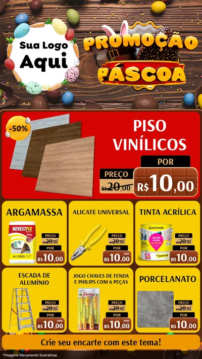 Modelo de Rede Social para Stories com o tema Promoção Páscoa para Material para Construção