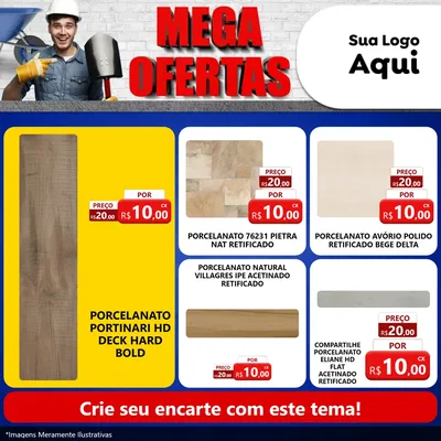 Modelo de Rede Social para Feed Facebook com o tema Material de Construção para Pisos e revestimentos