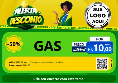 Modelo de Cartaz para Cartaz A4 Horizontal com o tema Alerta de Desconto para Água e gás
