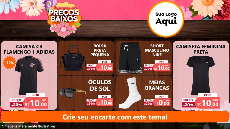 Modelo de TV para TV Horizontal com o tema Primavera de Preços Baixos para Roupas e acessórios