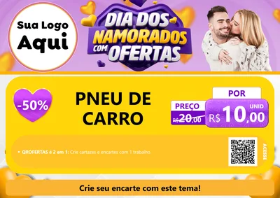 Modelo de Cartaz para Cartaz A4 Horizontal com o tema Dia Dos Namorados Com Ofertas para Auto peças