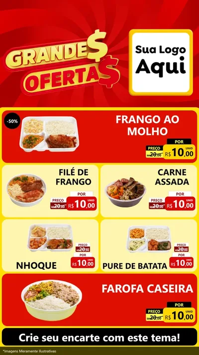 Modelo de TV para TV Vertical com o tema Grandes Ofertas para Restaurante
