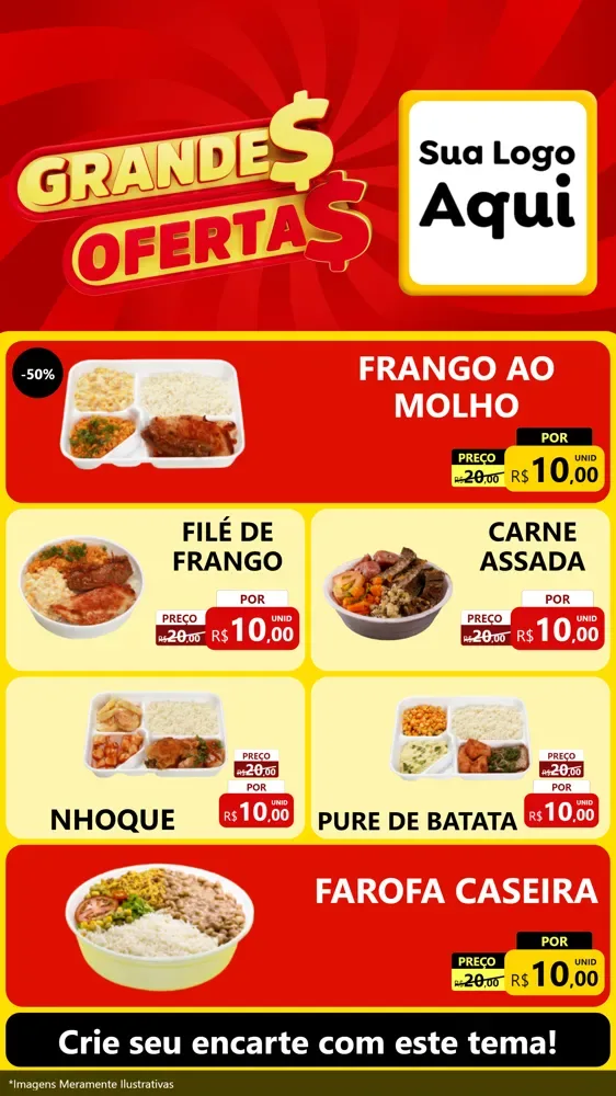 Modelo de TV para TV Vertical com o tema Grandes Ofertas para Restaurante