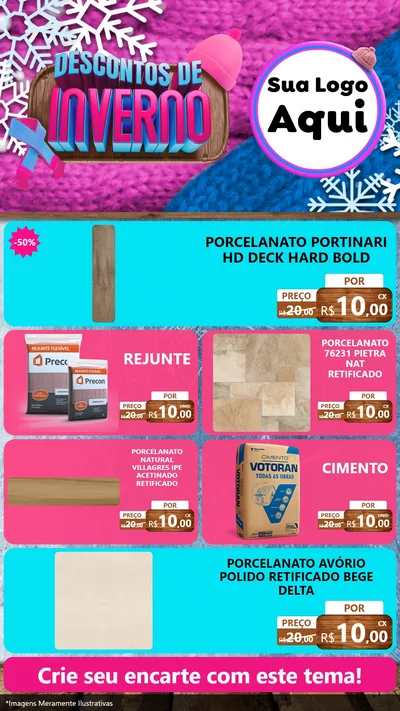 Modelo de TV para TV Vertical com o tema Descontos de Inverno para Pisos e revestimentos