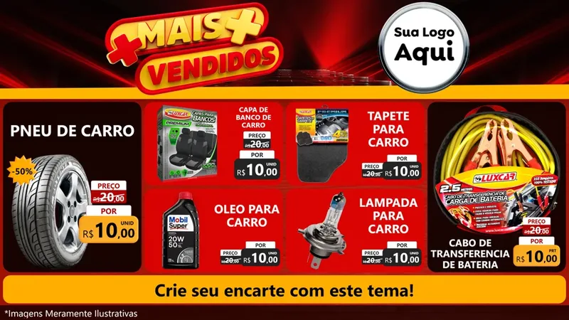 Modelo de TV para TV Horizontal com o tema Mais Vendidos para Auto peças