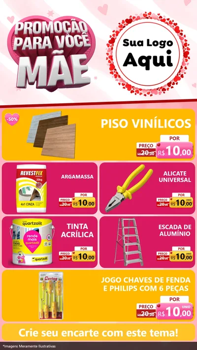 Modelo de TV para TV Vertical com o tema Promoção Para Você Mãe para Material para Construção