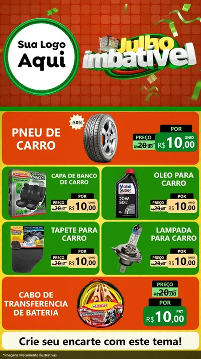 Modelo de TV para TV Vertical com o tema Julho Imbatível para Auto peças