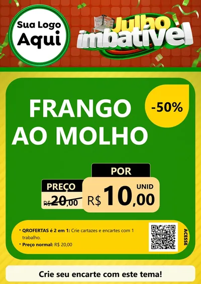 Modelo de Cartaz para Cartaz A4 Vertical com o tema Julho Imbatível para Restaurante