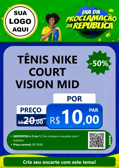 Modelo de Cartaz para Cartaz A4 Vertical com o tema Dia Da Proclamação Da República para Calçados