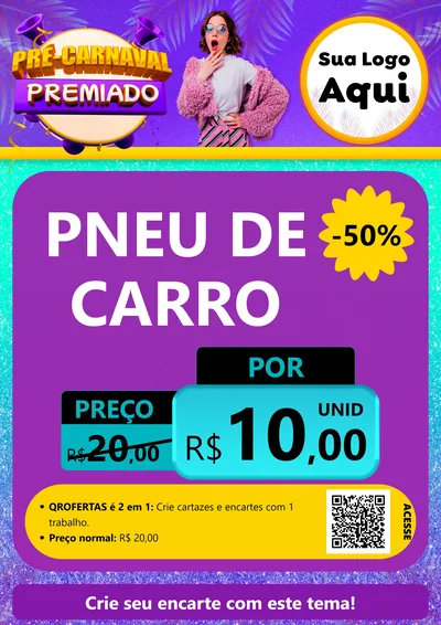 Modelo de Cartaz para Cartaz A4 Vertical com o tema Pré-Carnaval Premiado para Auto peças