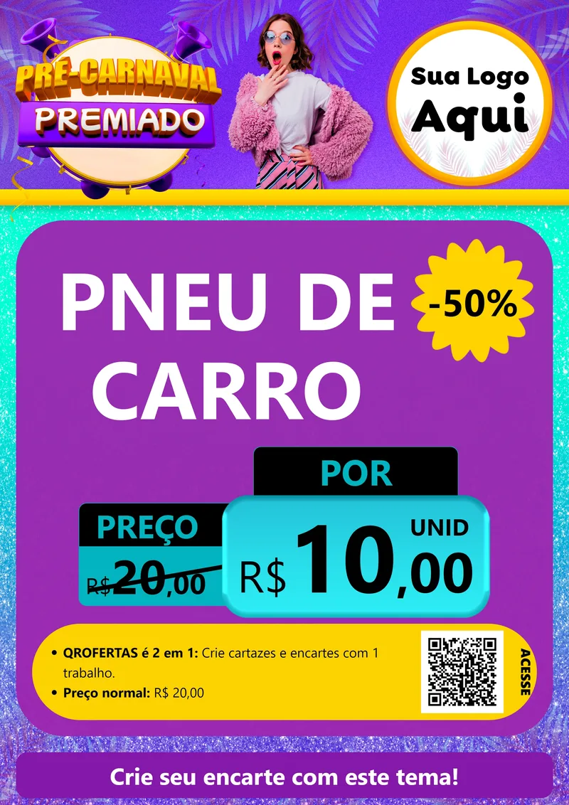Modelo de Cartaz para Cartaz A4 Vertical com o tema Pré-Carnaval Premiado para Auto peças