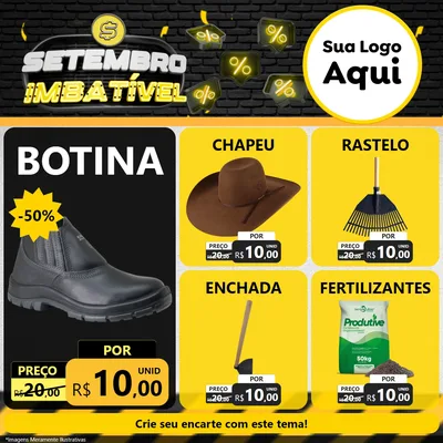 Modelo de Rede Social para Feed Facebook com o tema Setembro Imbatível para Agropecuária