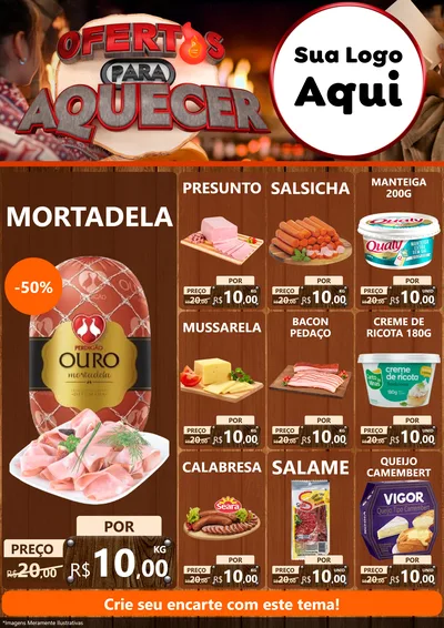 Modelo de Encarte para Encarte A4 Vertical com o tema Ofertas Para Aquecer para Frios e Laticínios