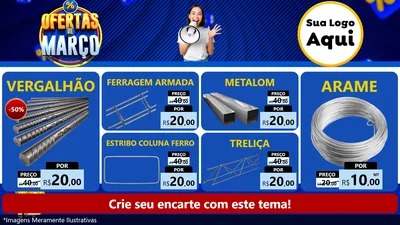 Modelo de TV para TV Horizontal com o tema Ofertas de Março para Ferragens