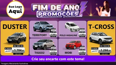 Modelo de TV para TV Horizontal com o tema Fim de Ano Promoções para Concessionaria de Carros